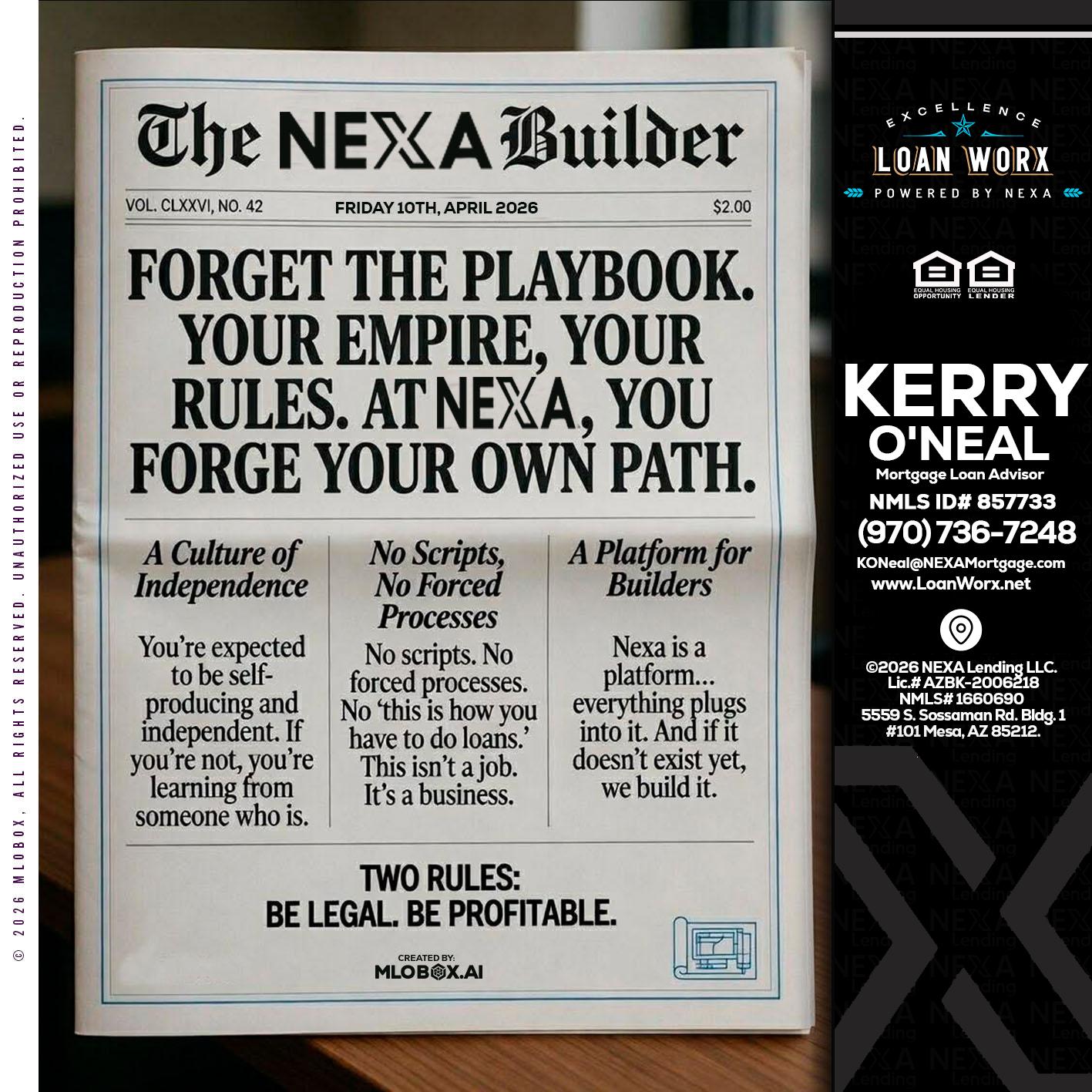 THE NEXA BUILDER - Kerry ONeal -Mortgage Loan Advisor