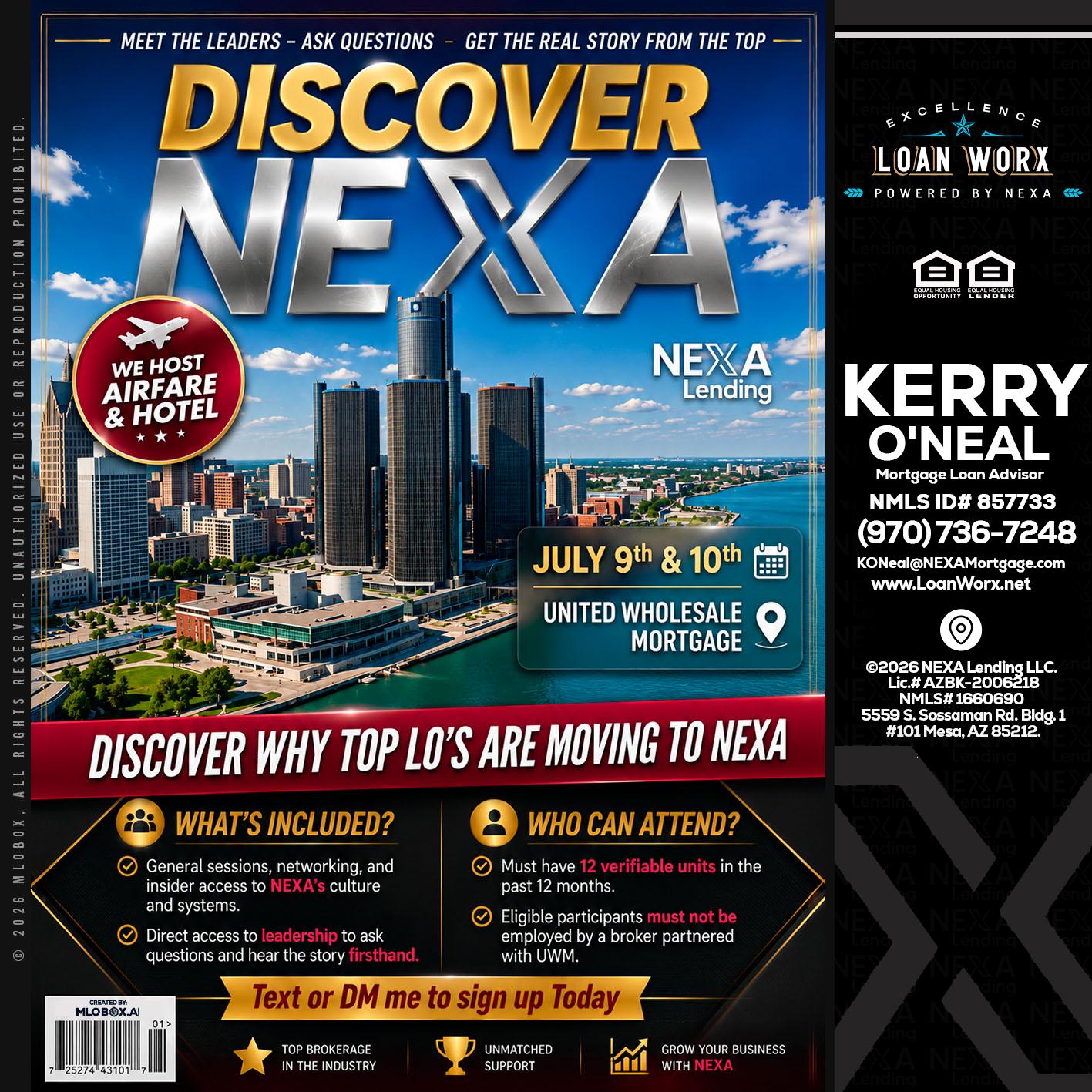 DISCOVER NEXA - Kerry ONeal -Mortgage Loan Advisor